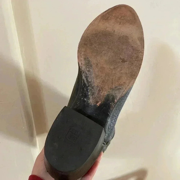 DAN POST BLACK LEATHER COWBOY BOOTS SIZE 10D MENS - Picture 8 of 10